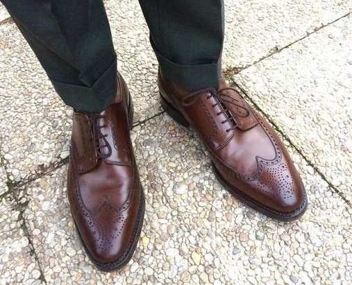 Pantofi derby 42 brogue lucrati manual Solo Soprani piele naturala
