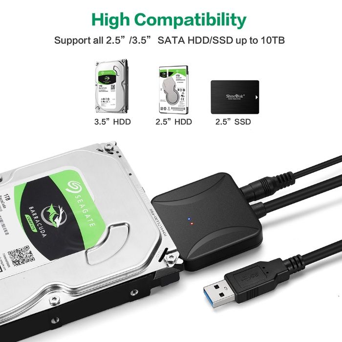 USB 3.0 Кабел за връзка към HDD/SSD SATA 22 Pin 2.5" и 3.5"+ ГАРАНЦИЯ