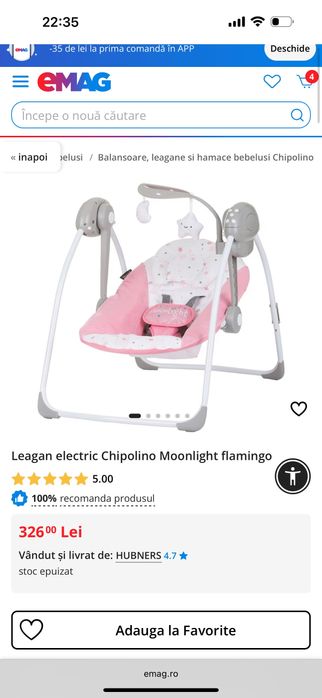 Leagăn electric bebeluși