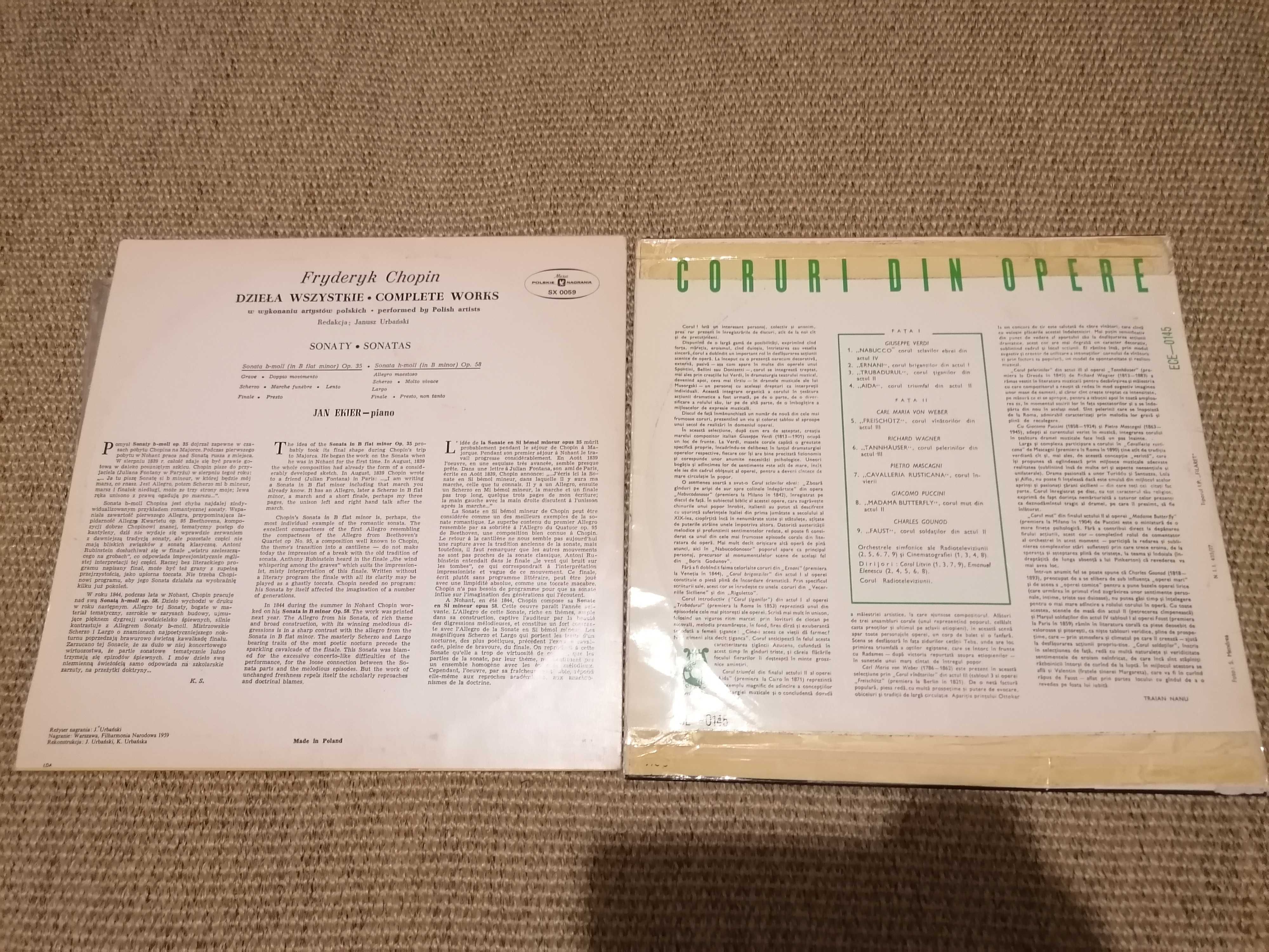 VINIL Chopin Dzieła Wszystkie 1960 / Coruri din opere Aida Electrecord