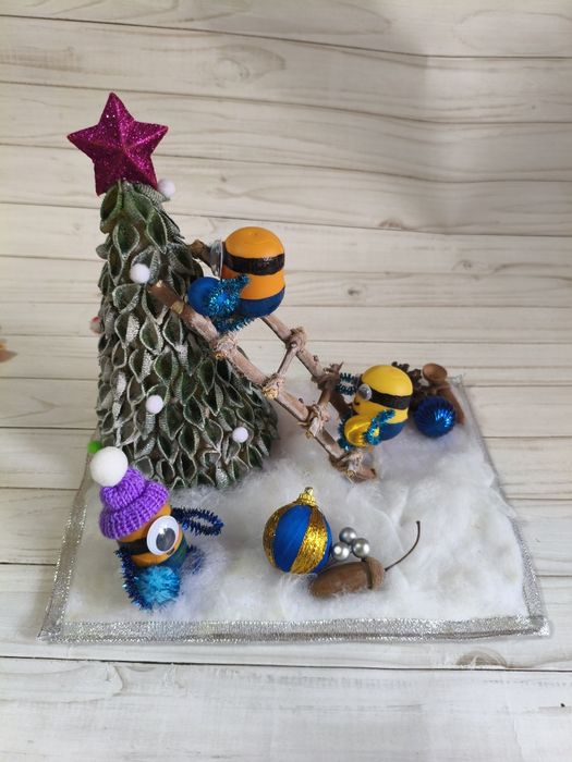 Поделка на новый год в садик или школу