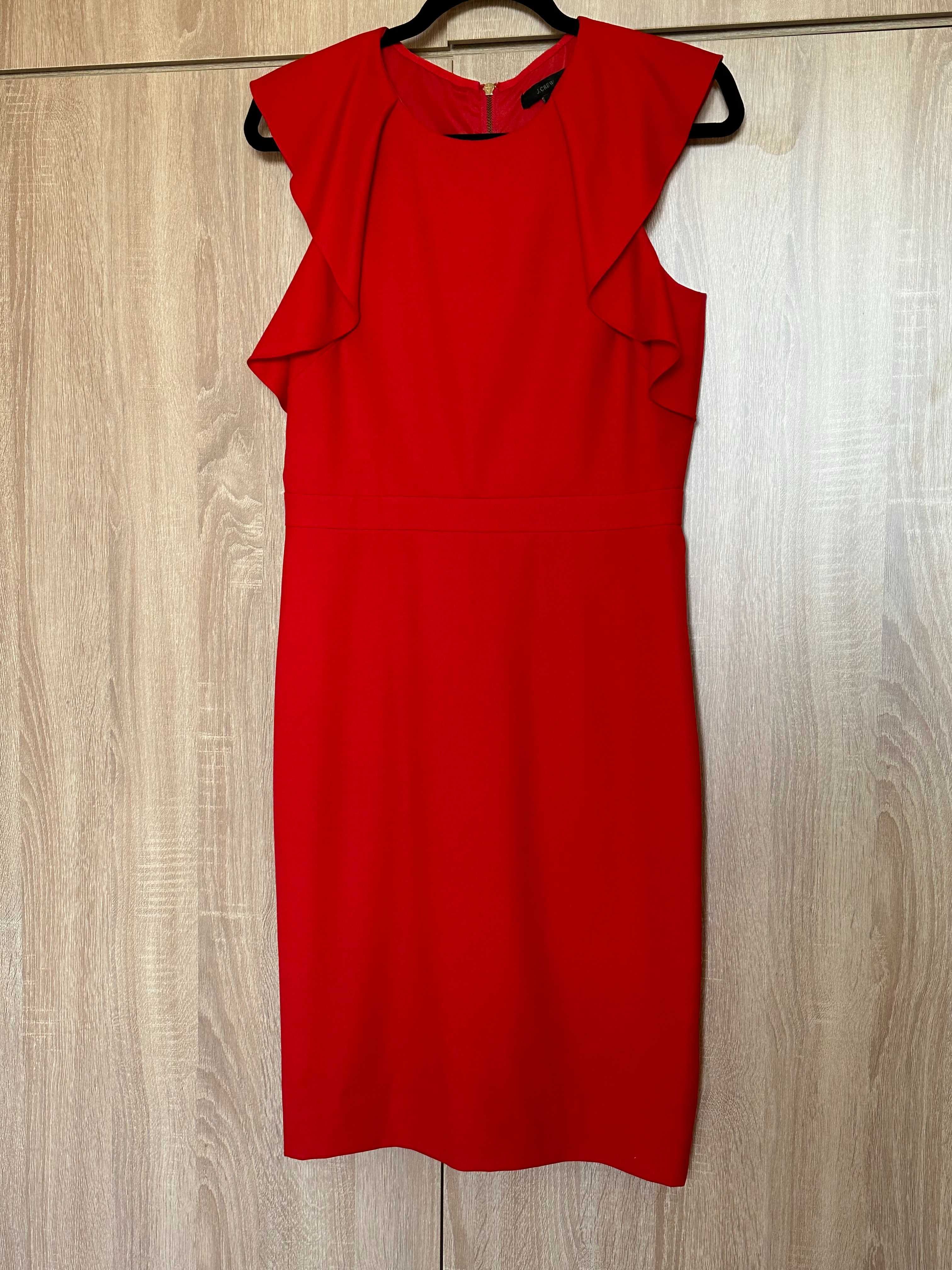 Червена рокля J. Crew 100% вълна Vintage