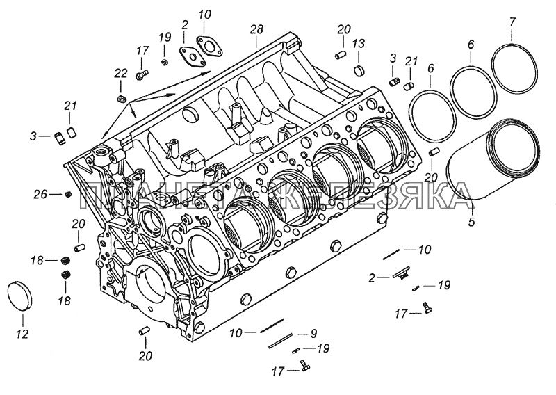 Блок мотора от простого камаза