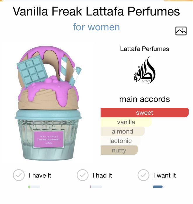 НОВ! Парфюм Lattafa Give me gourmand Vanilla freak