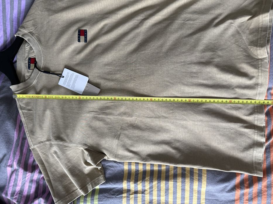 Tommy Jeans tricou cu logo mic bej marimea XS nou original