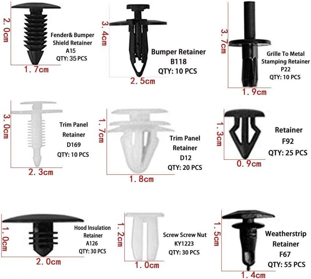 Универален комплект 421 броя фиксиращи авто клипсове закопчалки копка