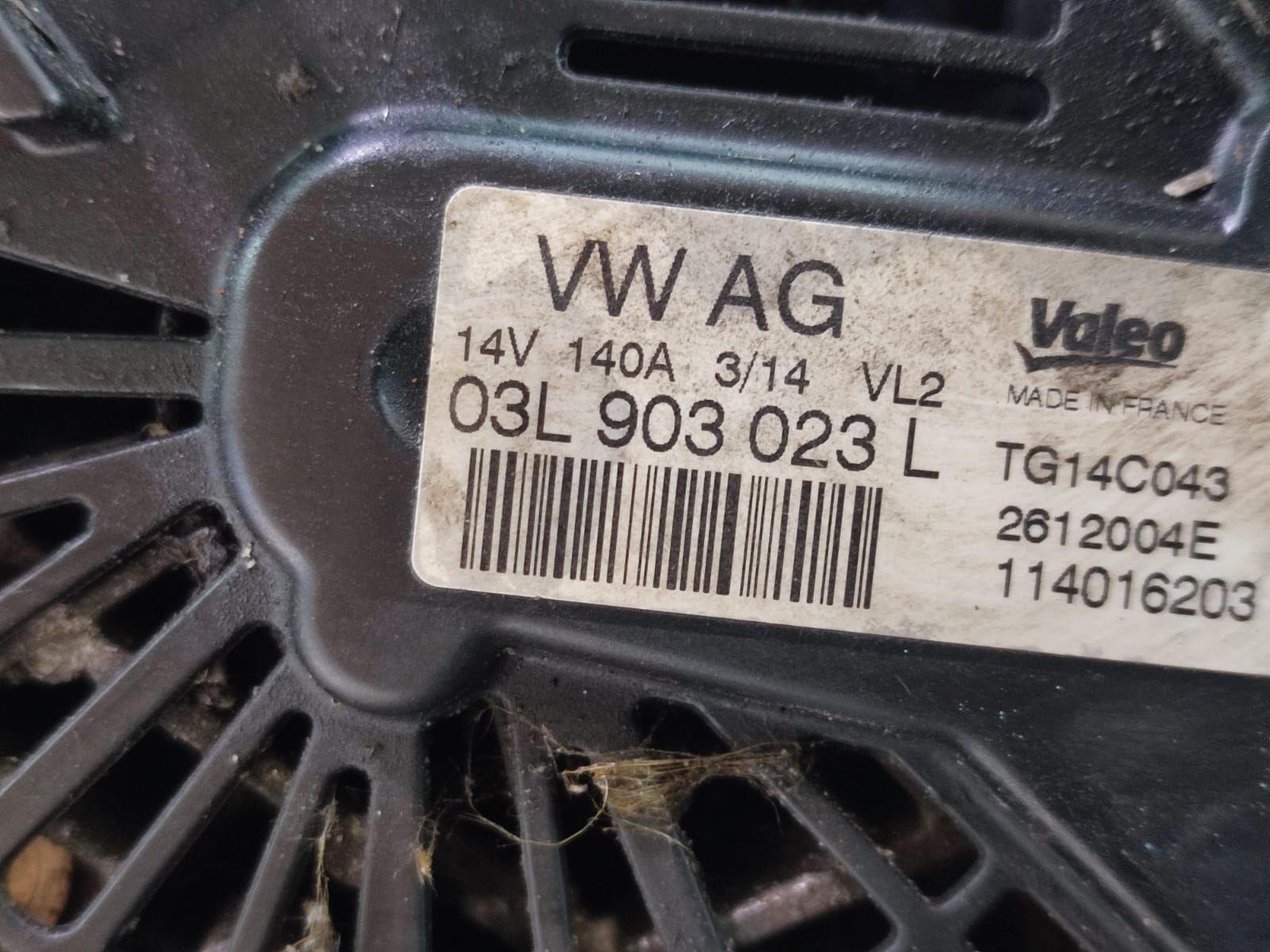 Alternator 03L903023L 1.6 tdi CLHA Volkswagen VW Golf 7 [2012 - 2017]