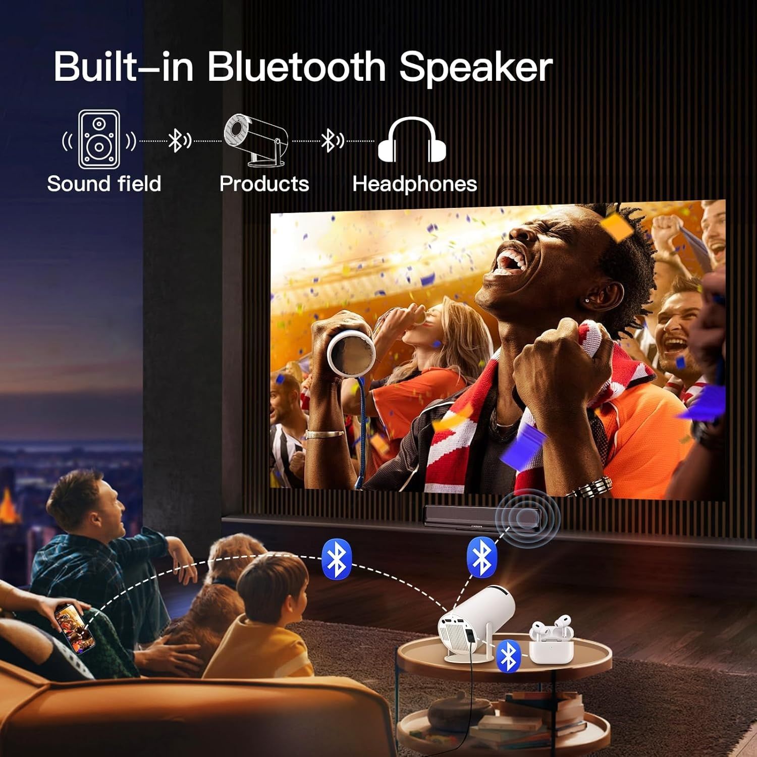 Video proiector HY300 smart WiFi6, Android 11, 260 ANSI - nou