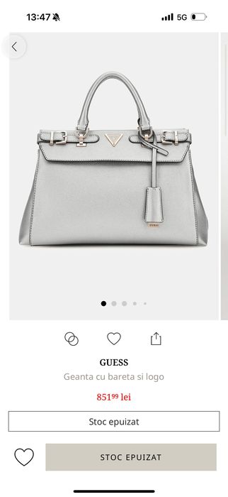 Geanta Guess Argintie Silver gri metalizat