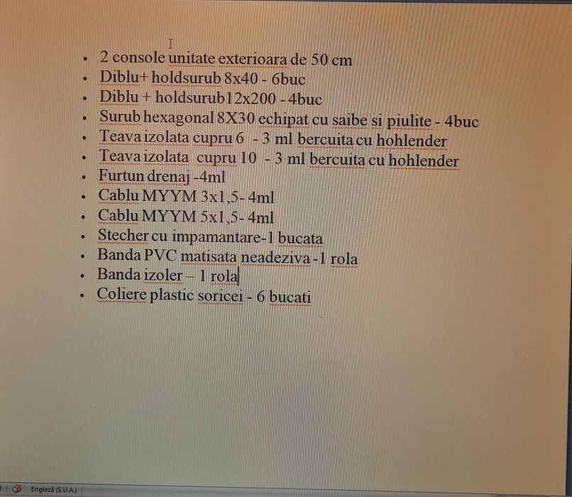 Kit A.c complet 9000btu-12000btu