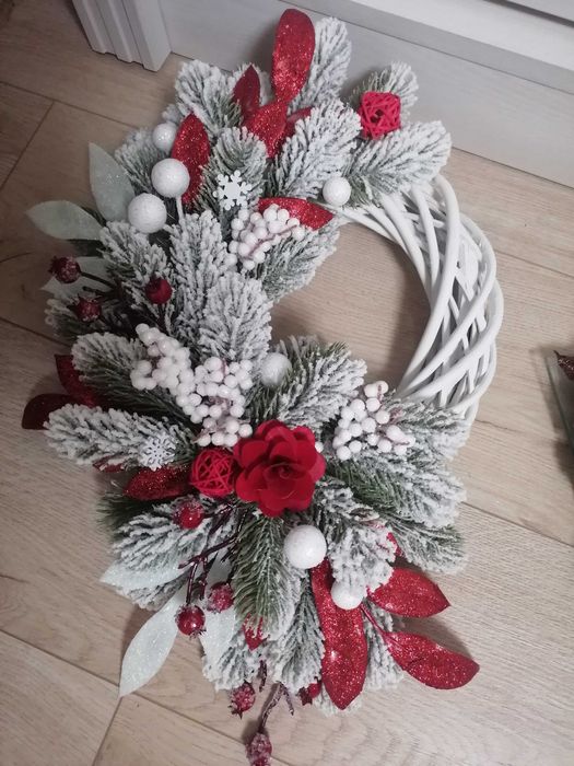 Coroniță Crăciun roșu/alb