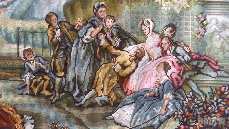 Голям стар гоблен с барокова рамка