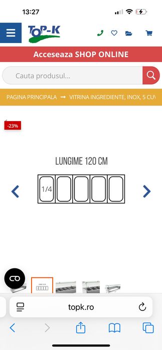 Vand vitrina ingrediente FIMAR, inox, 5 cuve (neincluse)