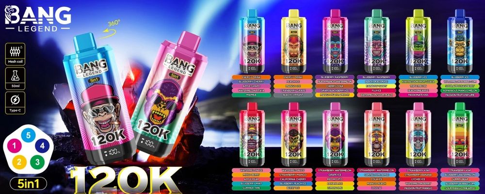 Pachet 4 Bucati Vape 120.000 Puffs 5 Arome Reincarcabil Display
