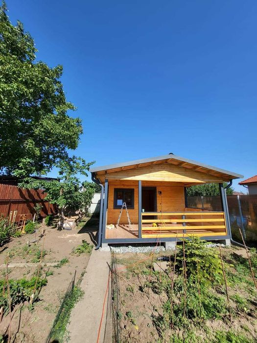 Cabana stil A-Frame, Casa, Foisoare si Terase din structura de lemn