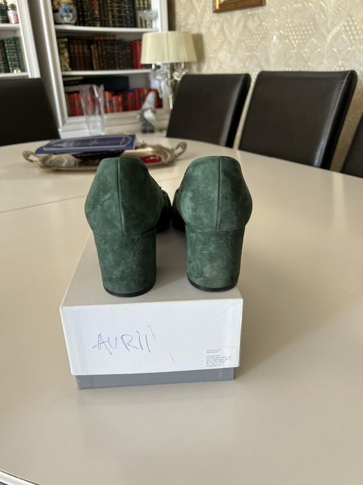 Pantofi Polini piele intoarsa verde Polini