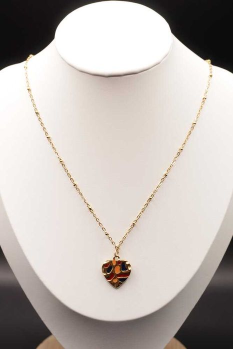 КОЛИЕ "СЪРЦЕ ОТ ЗЛАТО" | Медицинска стомана Луксозна | Кутия | ÉTER