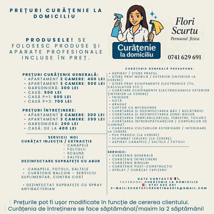 Servicii de curățenie In detaliu!