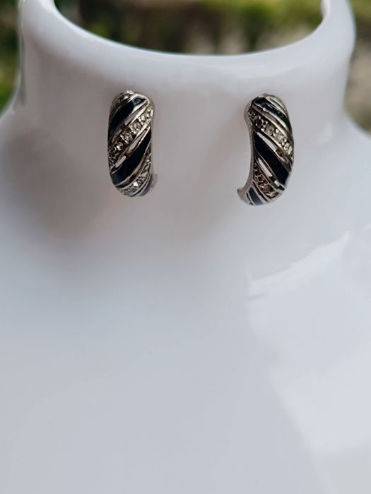 Set inel, cercei si pandantiv placati cu aur alb de "14KT GE Espo"