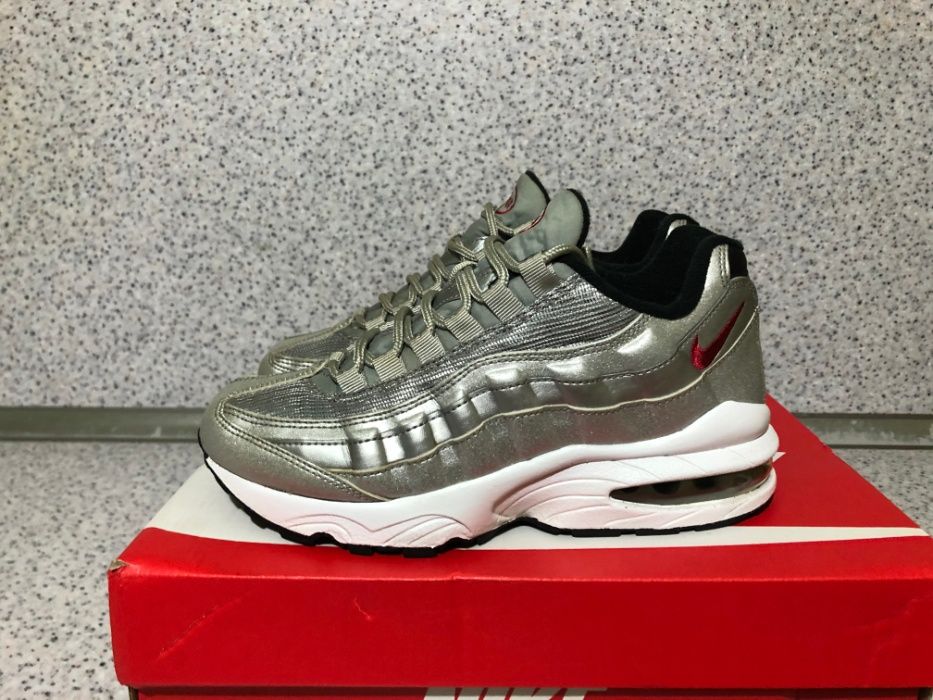 ОРИГИНАЛНИ *** Nike Air Max 95 QS GS 'Metallic Silver Bullet' Red