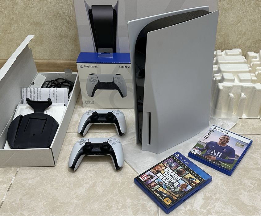 PlayStation 5 1TB 2 Джойстика FIFA 22 GTA 5 Игровая Приставка Ps Пс Рс