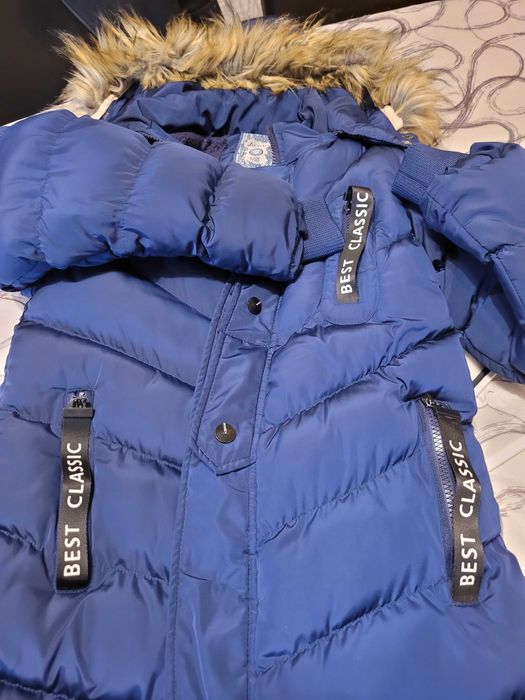 Geaca iarna copii,Areto 146,152, 12 ani bleumarin.