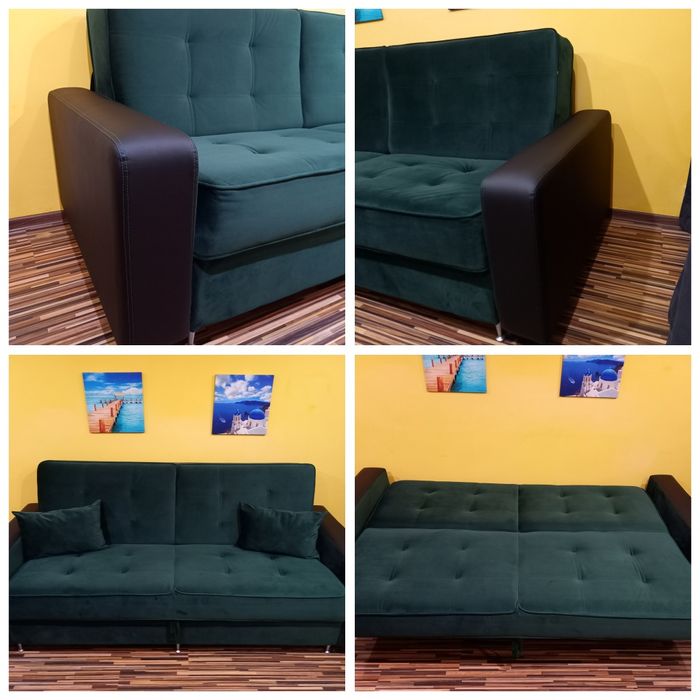 Canapea extensibilă 3 locuri, nouă, ladă depozitare, 235x95 dimensiuni