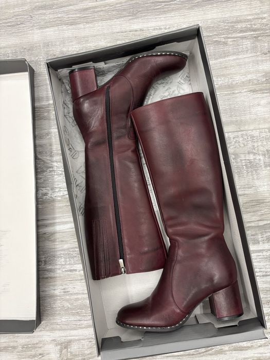 Ботуши GiAnni - в цвят бордо - естествена кожа