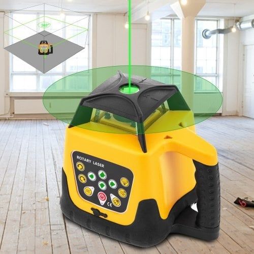 Kit laser verde rotativ Vevor 500m+1.65m Trepied din aluminiu , rigla