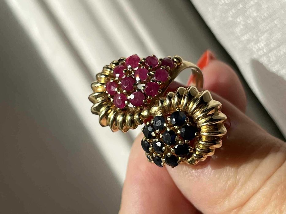 Inel aur 18k cu safire si rubine naturale, 6.10g