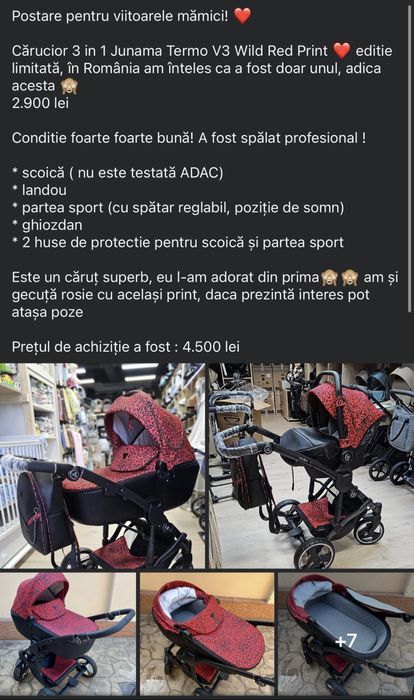 Carucior 3in 1 Junama Termo V3 Wild Red Print