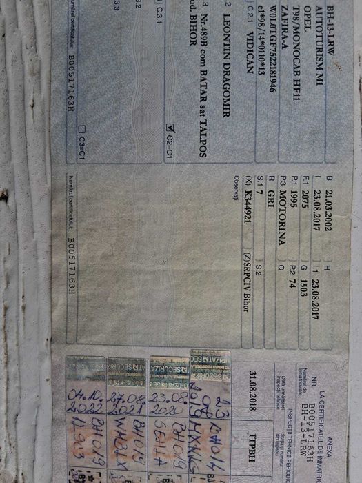 Opel zafira în stare funcționabilă