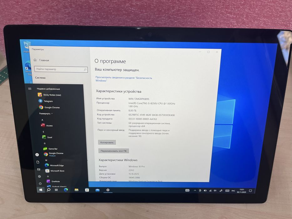 Surface Pro 6 black планшет Windows Microsoft i5 8gb 256 ssd черный