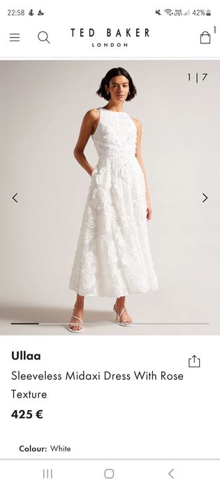 Бяла рокля, носена веднъж, за сватба