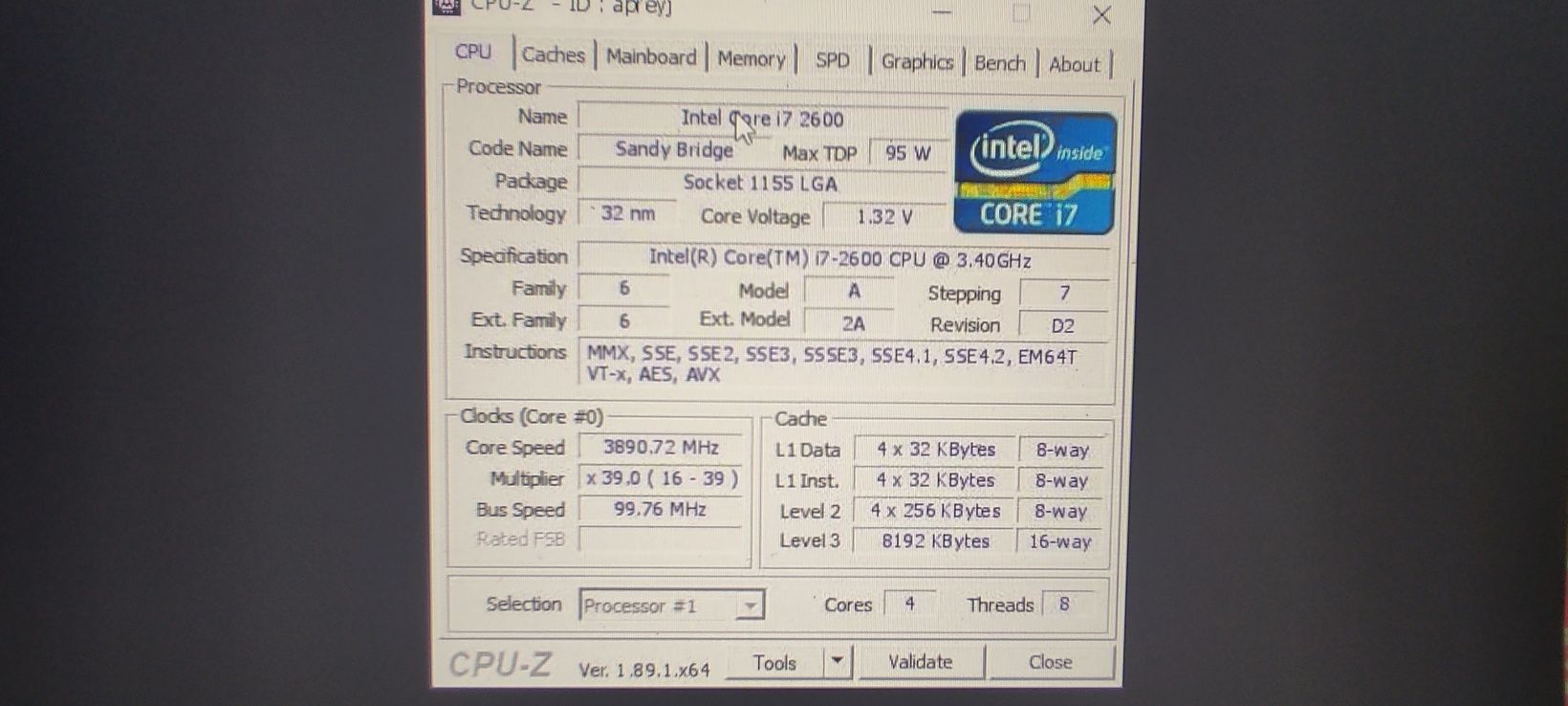 Продавам  Intel Core i7-2600