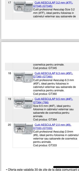 Aparat tuns canin AESCULAP fara fir