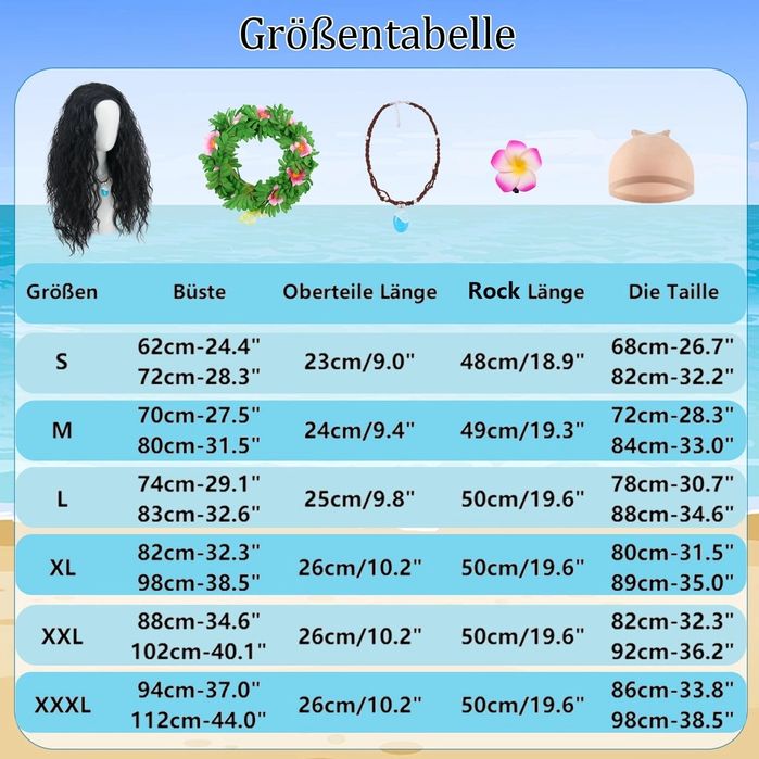 Costumație Vaiana cu accesorii, xl, noua