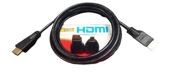 HDMI кабел 3 in 1 + Mini HDMI и Micro HDMI 1.4 4K 1080P 1.5m