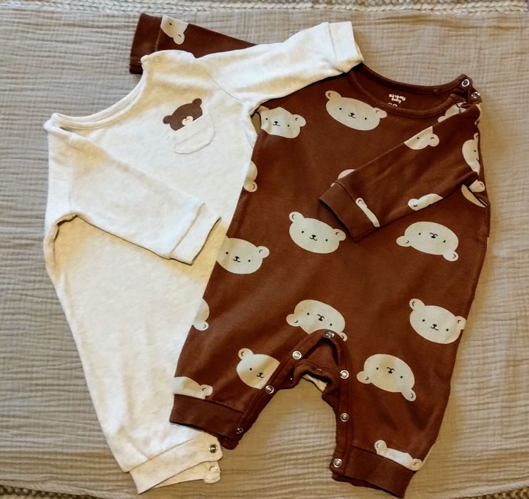 Set 2 salopete unisex cu maneca lunga, m68