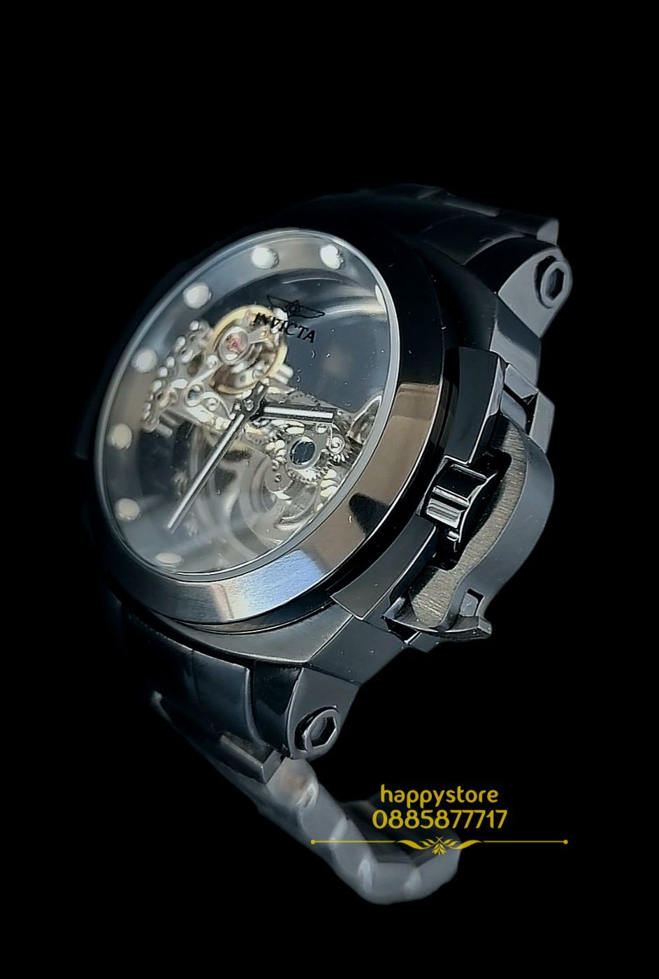 INVICTA Coalition Forces Black Skeleton full metal 56 mm, часовник нов