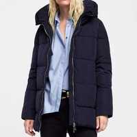 Parka / jacheta matlasata dama ZARA bleumarin mar XL - NOUA