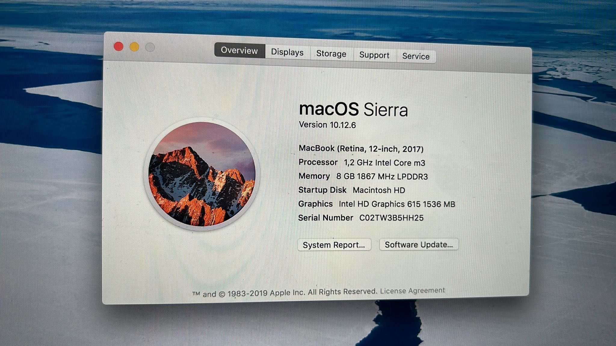 macOS Sierra
Version 10.12.6
MacBook (Retina, 12-inch, 2017)