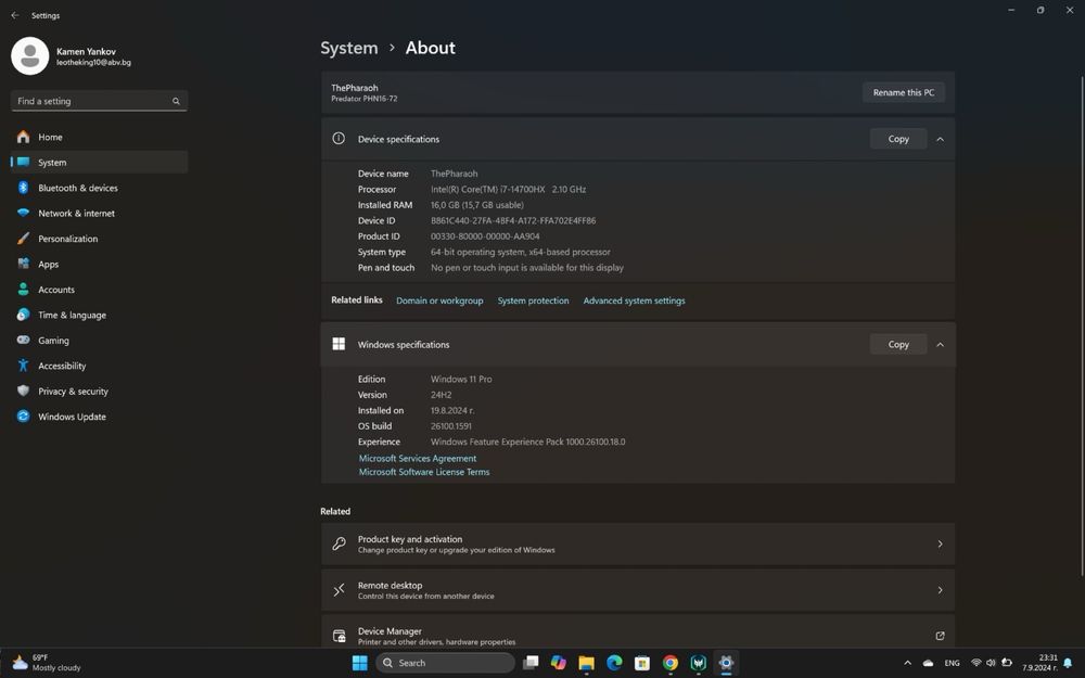 Acer predator helios neo 16