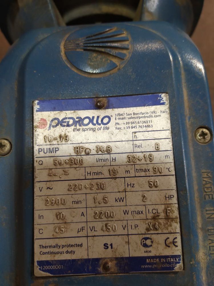 Italyanski Suv nasos pedrollo isotiladi