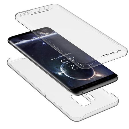 Husa Full TPU 360° (fata + spate) Samsung Galaxy S9, Gri Transparent