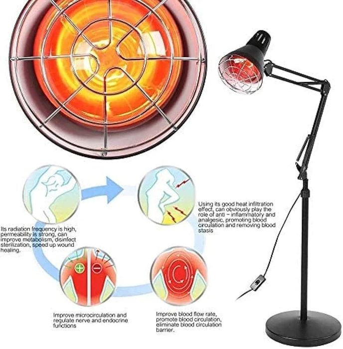 Инфрачервена топлинна лампа за терапия - регулируема температура,