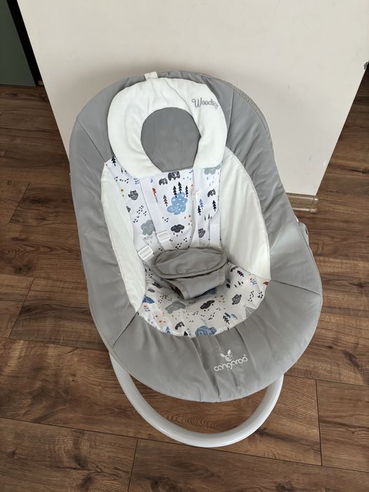 Cangaroo Бебешка електрическа люлка Woodsy сива .