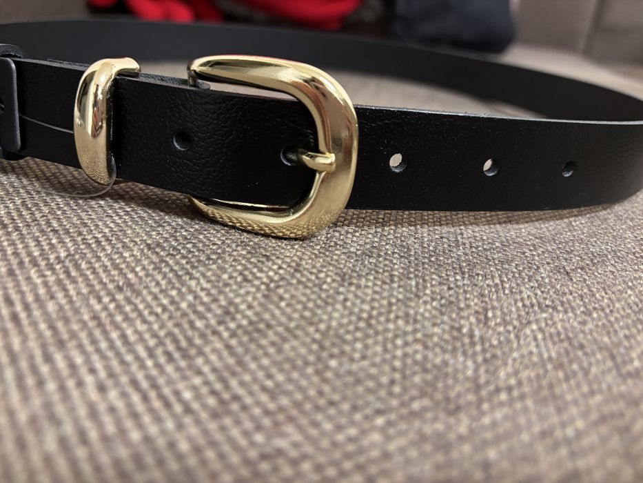 Curea neagra de piele naturala - noua - 105 cm