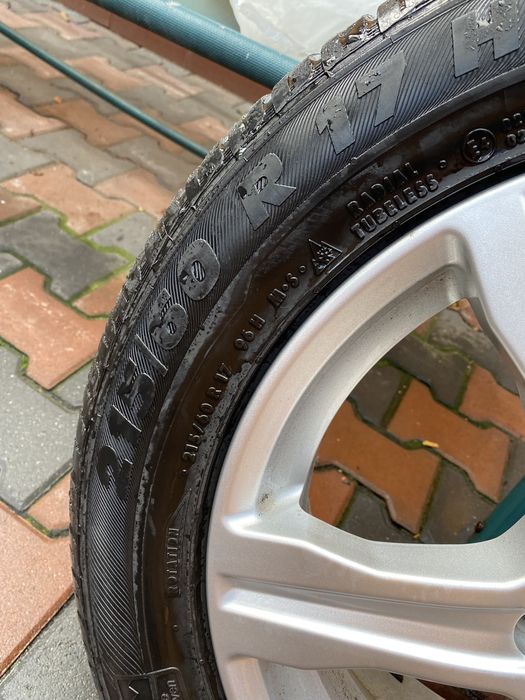 4 jante Mercedes 17 cauciucuri iarna 215/60/17 5x112