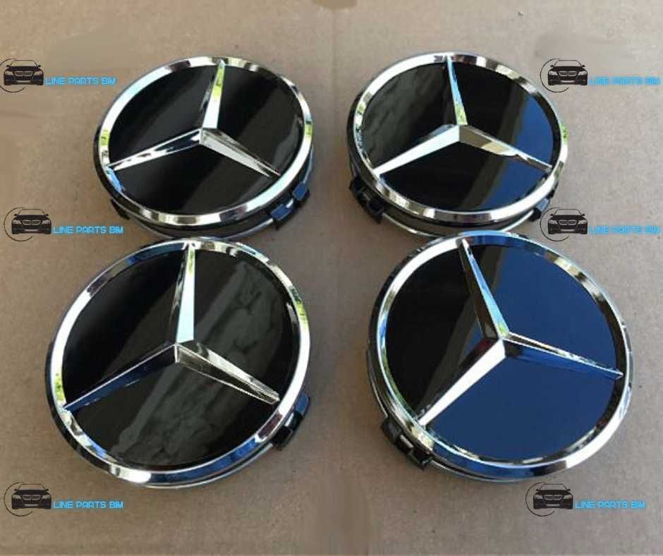 Set 4 Embleme Jante Mercedes Benz 75mm Diferite Culori,Capace Roti AMG